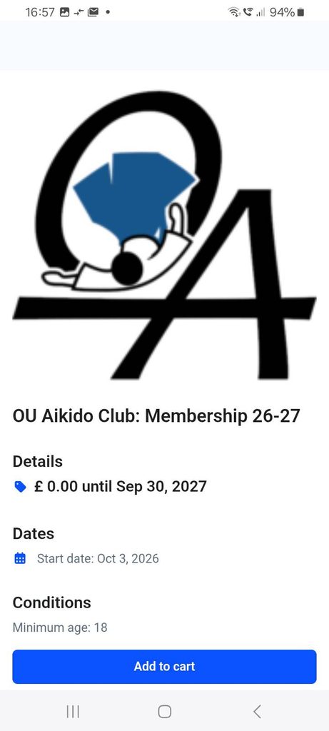 Tap the membership option, review the information and tap "Add to cart".